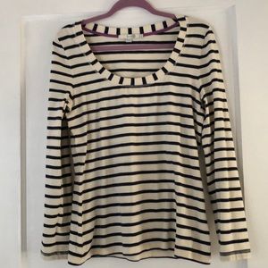 Boden Navy and Cream Tee